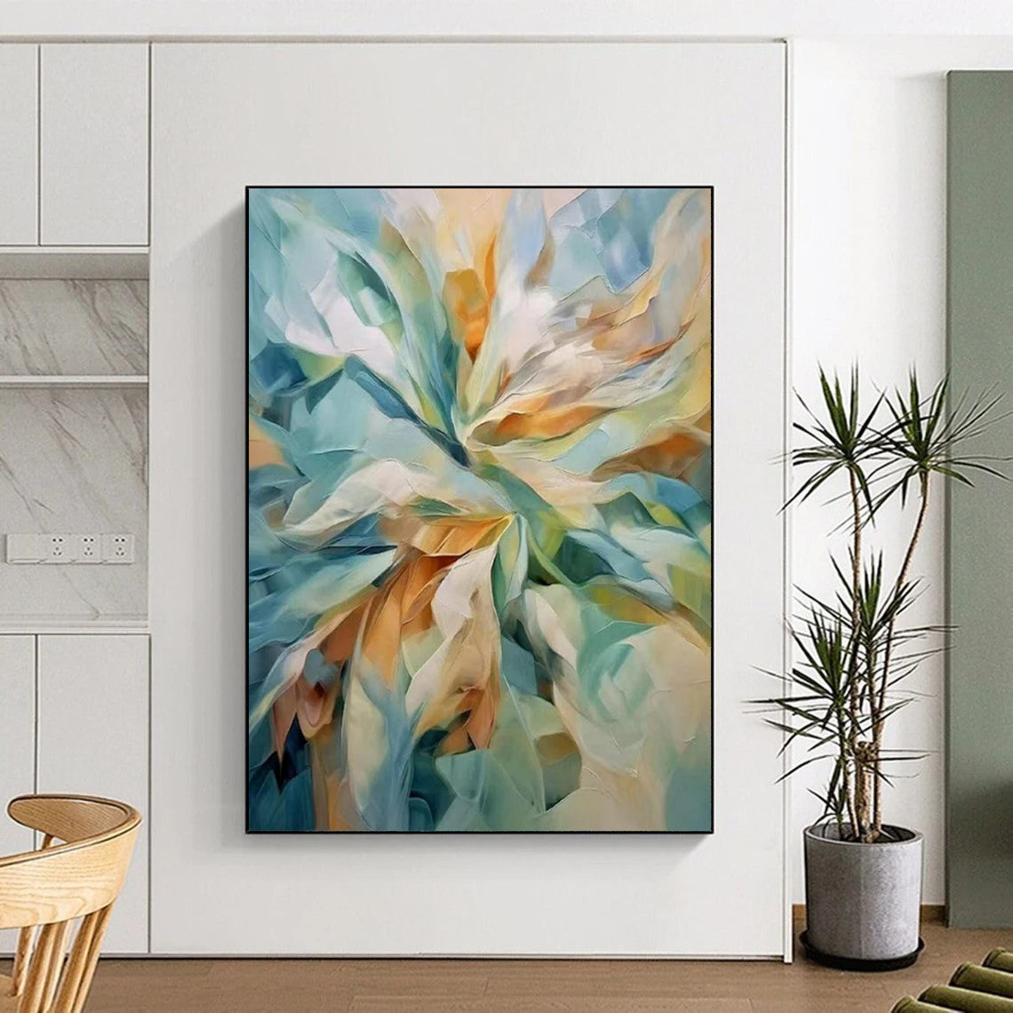 “Colorful Floral Abstract” - Impressionist Floral Painting On Canvas PT2271