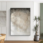 White Textured Minimalist "Cotton Clouds" Painting On Canvas PS0867