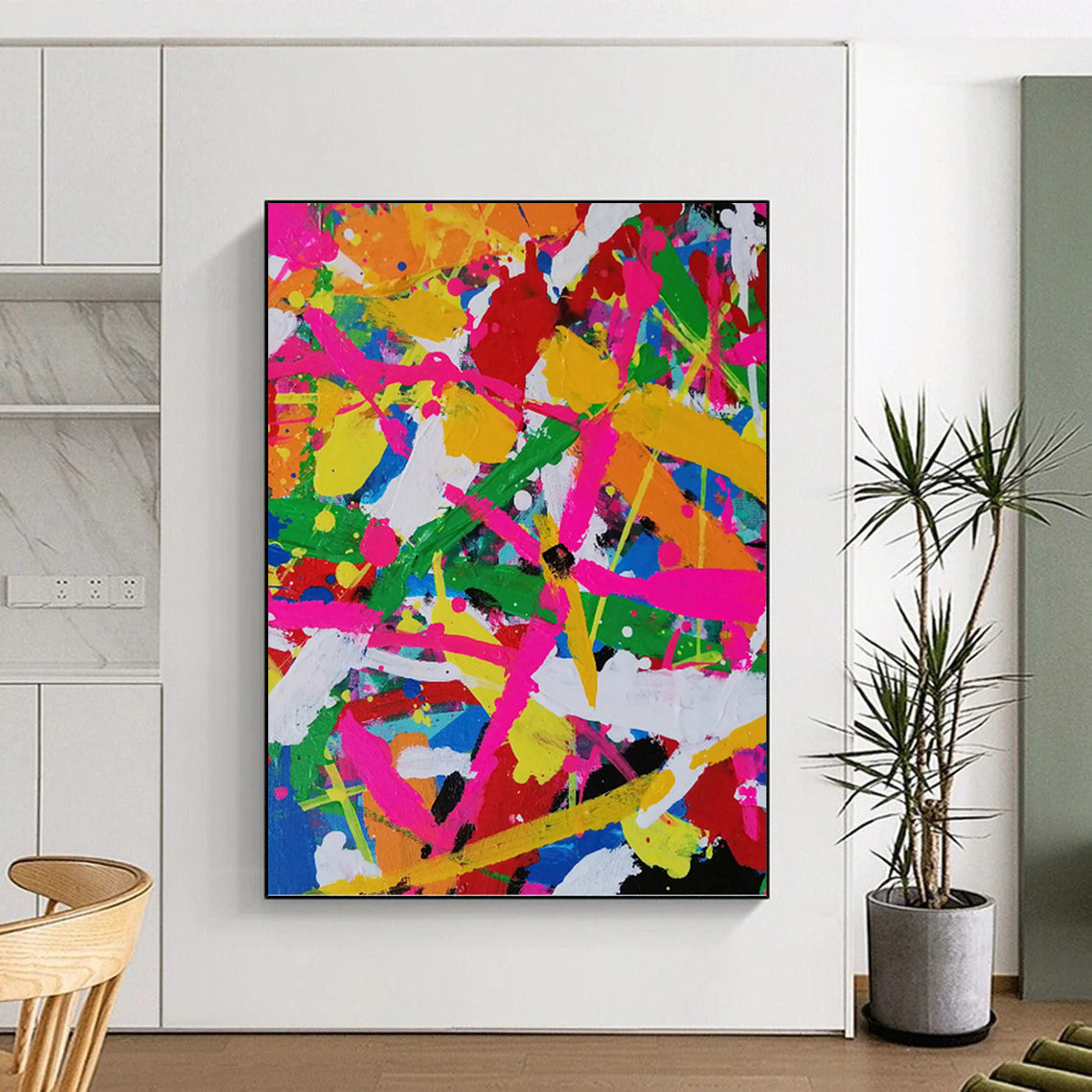 “Color - Explosion Abstract” - Abstract Expressionist Painting On Canvas PT1260