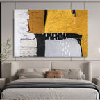 “Gold and Black Geometric Abstract” - Abstract Painting on Canvas DKS574