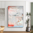 “Soft Tones Abstract Collage” - Delicate Abstract Painting On Canvas PS0096