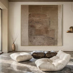 Brown, Beige with Textured Overlays "Textured History" Abstract Painting On Canvas PS1286