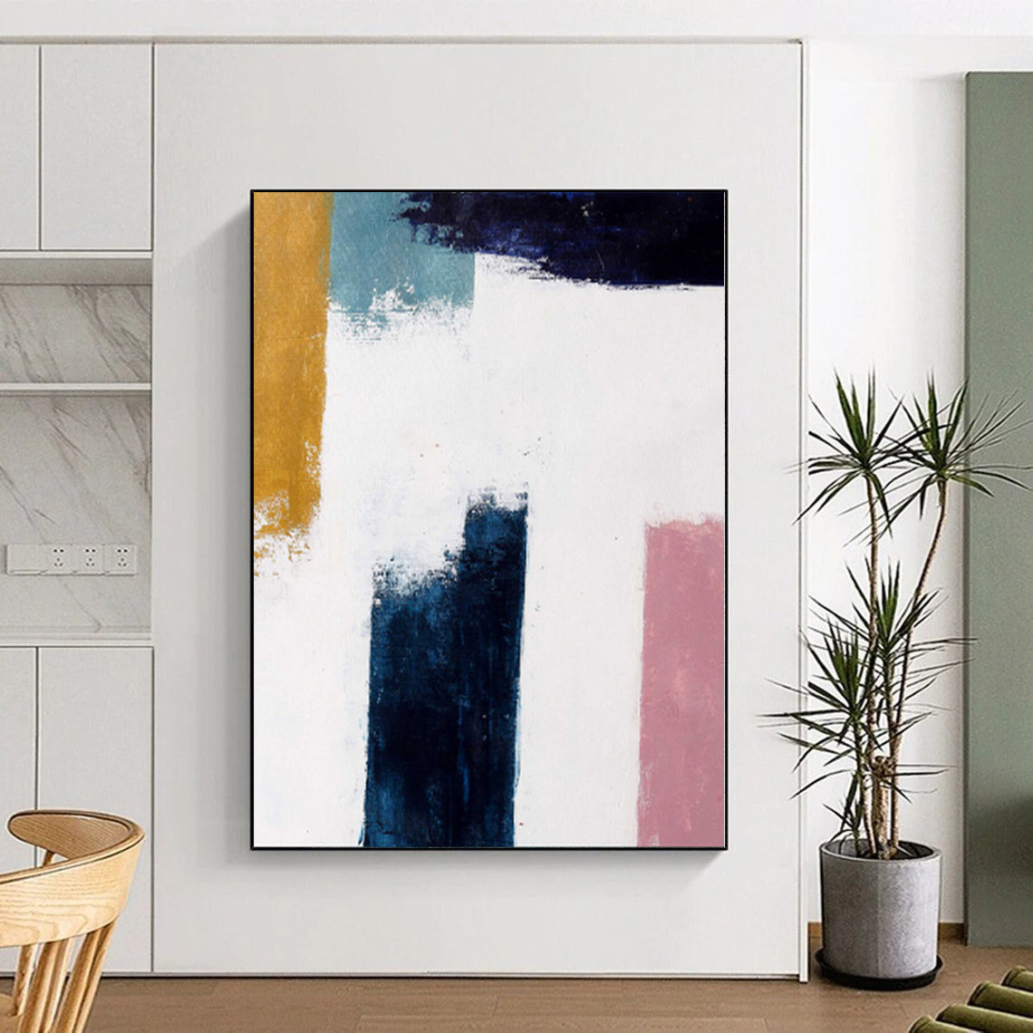 “Minimalist Color Block Abstract” - Contemporary Abstract Painting On Canvas PS0037
