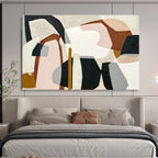 “Neutral Tones Abstract Shapes” - Abstract Painting on Canvas, Ideal for Living Room & Office DKS581
