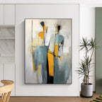 “Abstract Figure Duo” - Contemporary Abstract Painting On Canvas PT2232