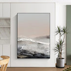 “Misty Mountain Minimalism” - Subtle Tones & Textured Terrain Painting On Canvas DS178