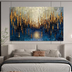 “Golden Forest Abstract” - Textured Landscape Painting On Canvas PT157
