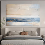 “Beige - Blue Abstract Horizon” - Abstract Landscape - Painting On Canvas PT1730
