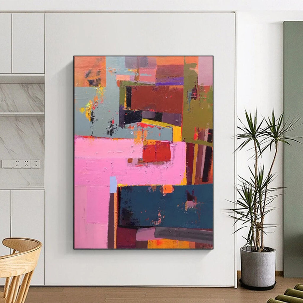 “Vibrant Color Blocks” - Cubist - Inspired Painting On Canvas DS032