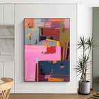 “Vibrant Color Blocks” - Cubist - Inspired Painting On Canvas DS032