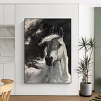“Monochrome Horse Portrait” - Expressive Acrylic Painting On Canvas PT2183