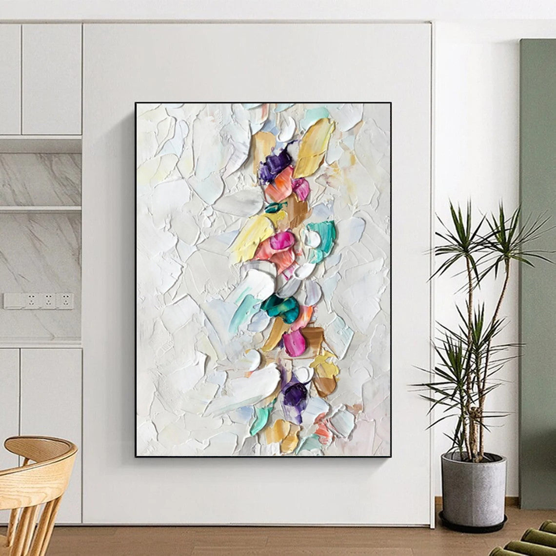 “Colorful Textured Blooms II: Impasto Floral Art” - Vivid Botanical Painting On Canvas PT0974