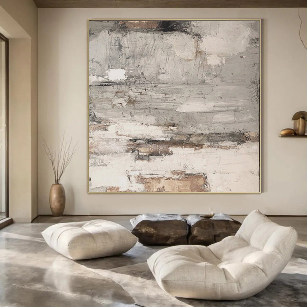 Gray and Brown Textured, "Urban Decay" – Textured Abstract Painting On Canvas PS0972