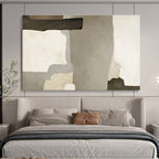 “Neutral Tones Abstract Shapes” - Minimalist Abstract Painting, Great for Modern Hallway & Study DKS607