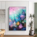 “Colorful Floral Abstract” - Impressionistic Abstract Painting On Canvas PS0065