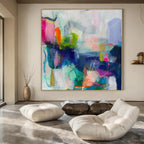 Vivid Colors with Dynamic Brushstrokes "Color Carnival" Abstract Painting On Canvas PS1174