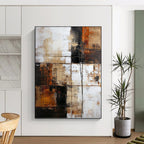 “Rustic Geometric Abstract” - Abstract Expressionist Painting On Canvas PT1308