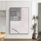 “Grey and White Textured Patch” - Minimalist Abstract Painting On Canvas DS361