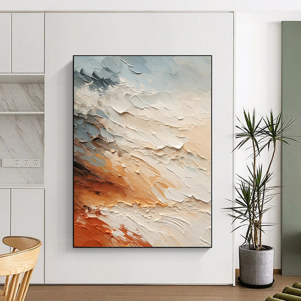 “Layered Earth Tones Abstract” - Landscape Abstract Painting On Canvas PS0080