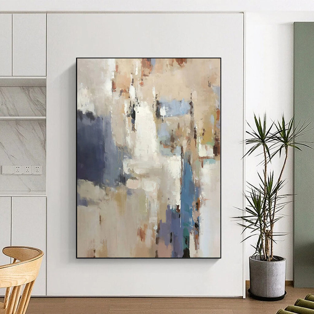 “Soft Color - Block Abstract Composition” - Serene Abstract Painting On Canvas PS0322