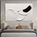 “White - Black Abstract Forms” - Minimalist Oil Painting on Canvas DKS909