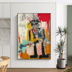 Punk Robot: Basquiat - Inspired Rebel Painting On Canvas DS109