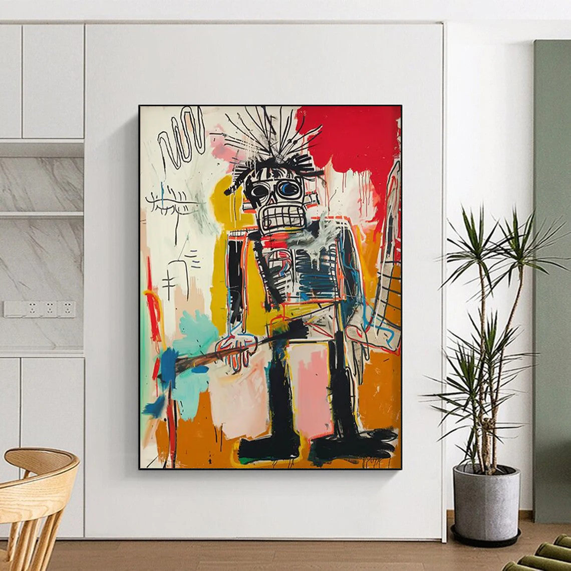 Punk Robot: Basquiat - Inspired Rebel Painting On Canvas DS109