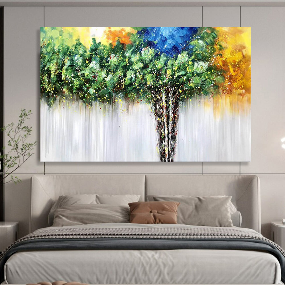 Vibrant Tree of Colors Landscape Painting On Canvas DKS176