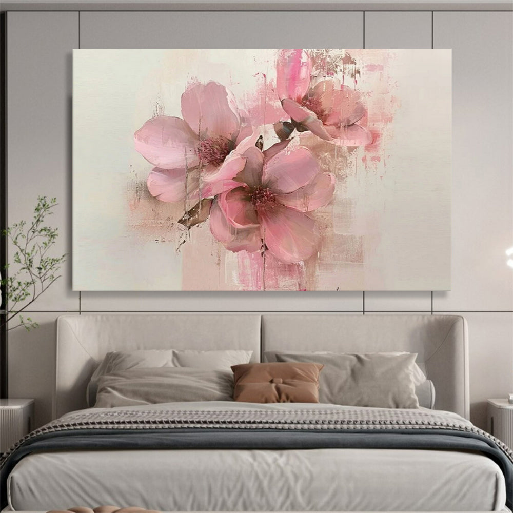 “Soft Pink Blossoms” - Impressionist Floral - Painting On Canvas PT1754