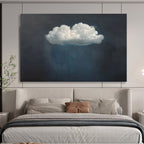 “White Cloud on Dark Blue” - Dreamy Simplicity Painting On Canvas PT1524