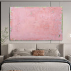 “Soft Pink with Green Edges” - Color Field - Painting On Canvas PT1791