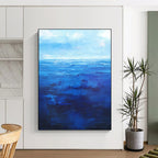 “Deep Blue Sea Abstraction” - Expressive Ocean Painting On Canvas DS345