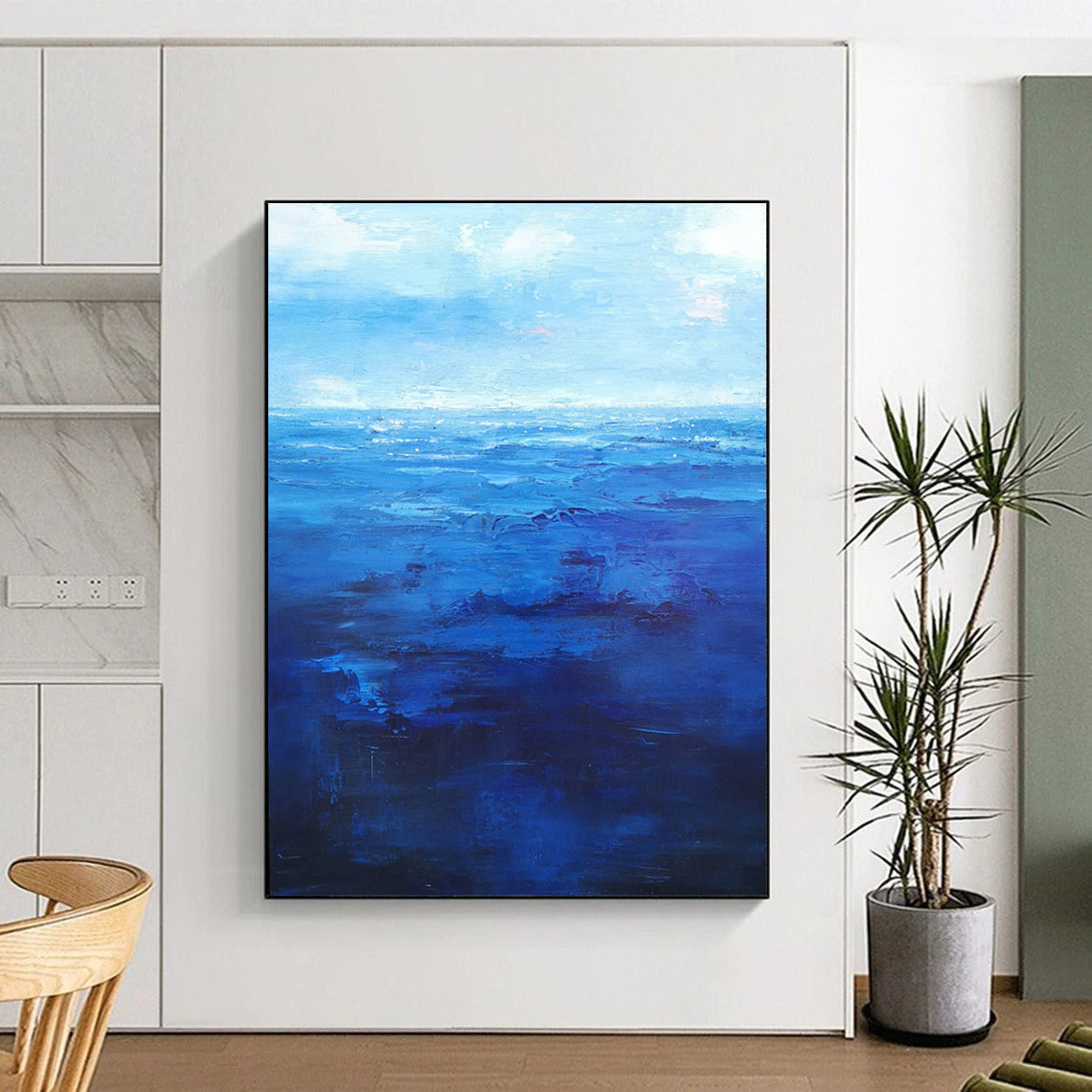 “Deep Blue Sea Abstraction” - Expressive Ocean Painting On Canvas DS345