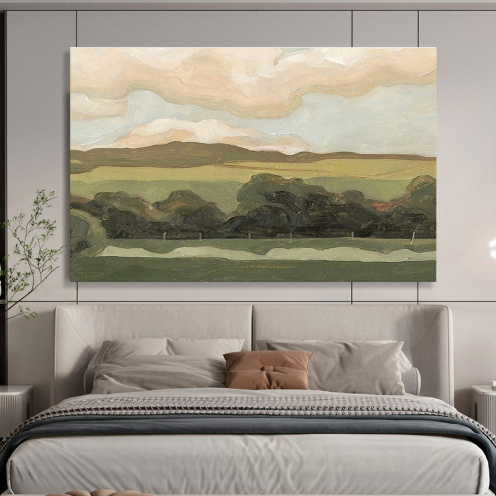 “Rolling Fields” - pastoral Landscape Painting On Canvas DKS425