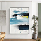Blue - Yellow Concerto - Mainly Blue, Black, and Yellow - Abstract Expressionism PS0778