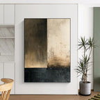 “Brown - Black Minimalist Blocks” - Minimalist Abstract Painting On Canvas DS016
