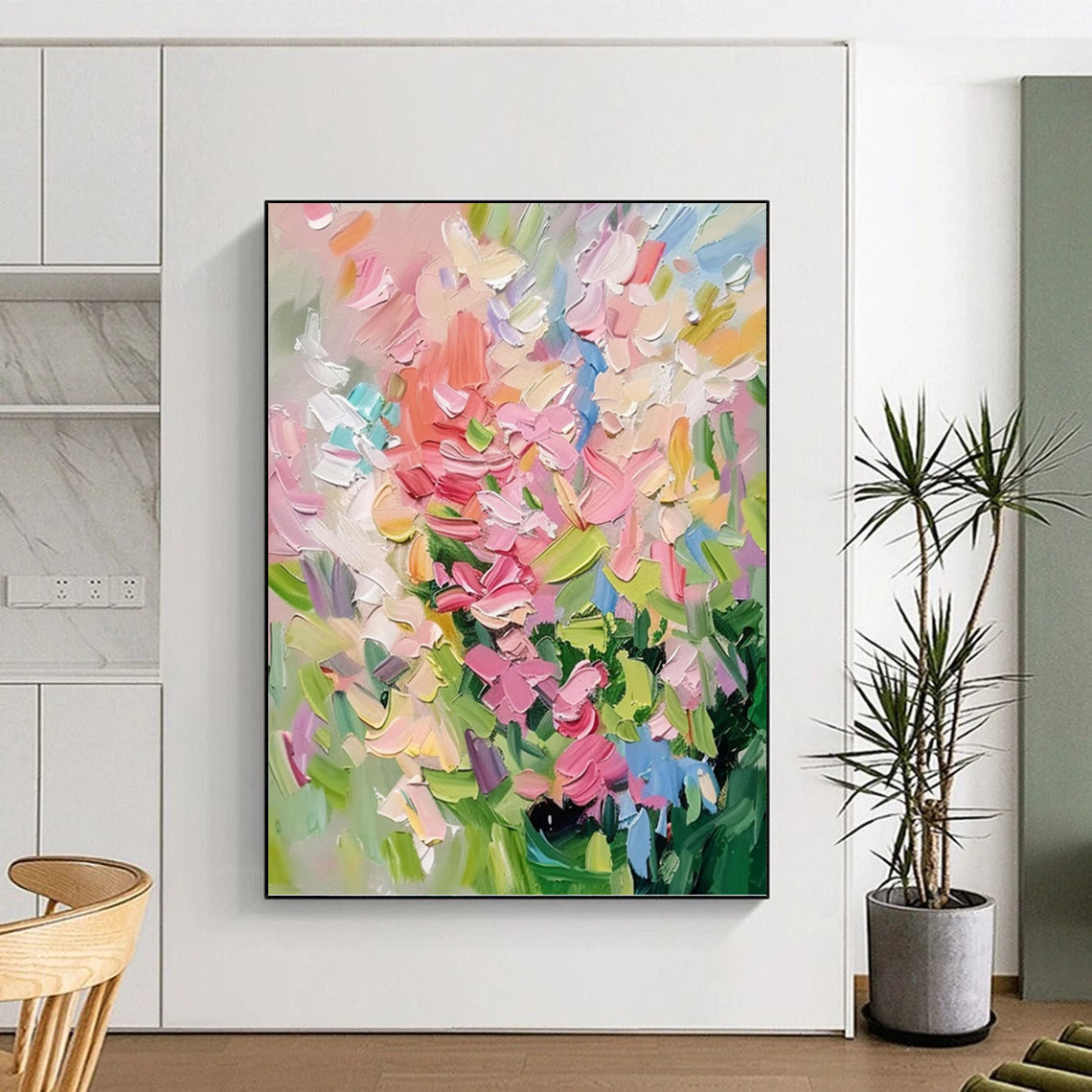 “Colorful Floral Impasto” - Impressionist - Inspired Floral Painting On Canvas PT1403