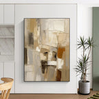 “Neutral Abstract Blocks” - Neutral Multicolor Abstract Painting PS0610