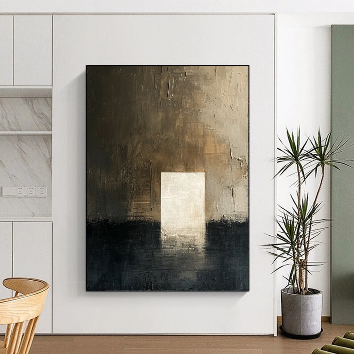 “Dark - Light Abstract Doorway” - Abstract Surrealist Painting On Canvas DS008