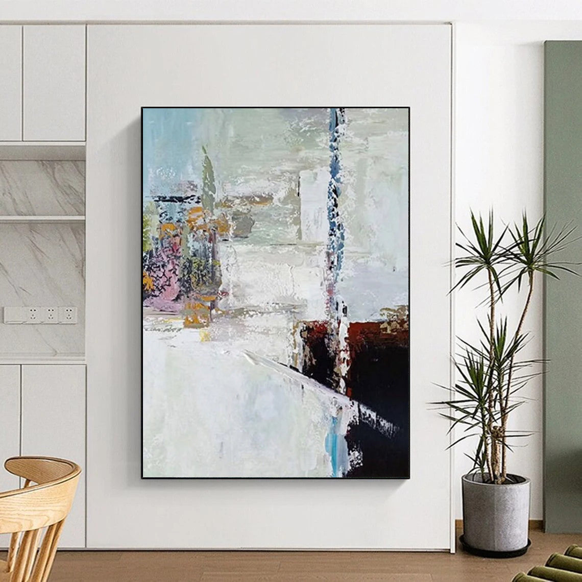 “White - Based Abstract Layers” - Abstract Expressionist Painting On Canvas DS040