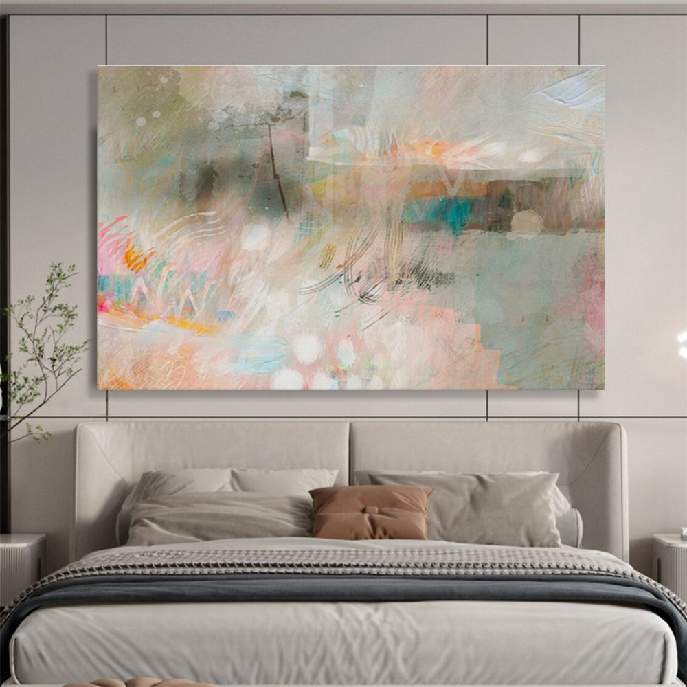 “Soft Pastel Abstract Layers” Abstract Painting On Canvas DKS203