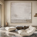 Light Gray Textured, "Subtle Stories" – Textured Abstract Painting On Canvas PS0981