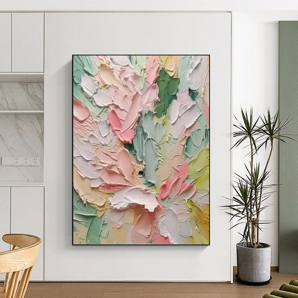 “Pastel Floral Impasto” - Impressionist - Inspired Floral Painting On Canvas PT1397