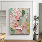 “Pastel Floral Impasto” - Impressionist - Inspired Floral Painting On Canvas PT1397