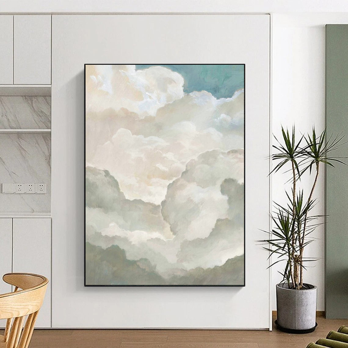 “Soft Cloudscape” - Impressionist Cloud Painting On Canvas PT1992