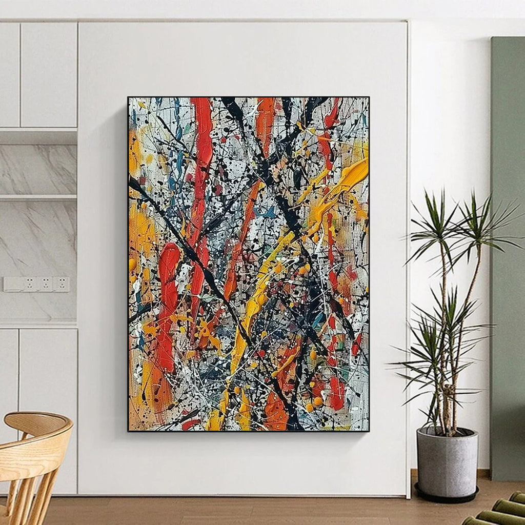 “Colorful Drip Chaos” - Abstract Expressionist Painting On Canvas PT2355