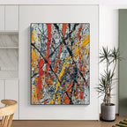“Colorful Drip Chaos” - Abstract Expressionist Painting On Canvas PT2355