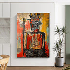 Ancient Warrior: Basquiat - Style Figure Painting On Canvas DS108