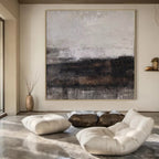 Gray, Black, and Brown Textured, "Earth and Shadow" – Textured Abstract Painting On Canvas PS0983