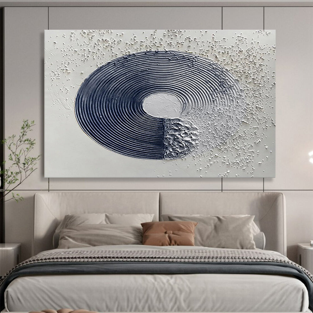 “Textured Circular Composition” Mixed - Media Abstract Artwork DKS211